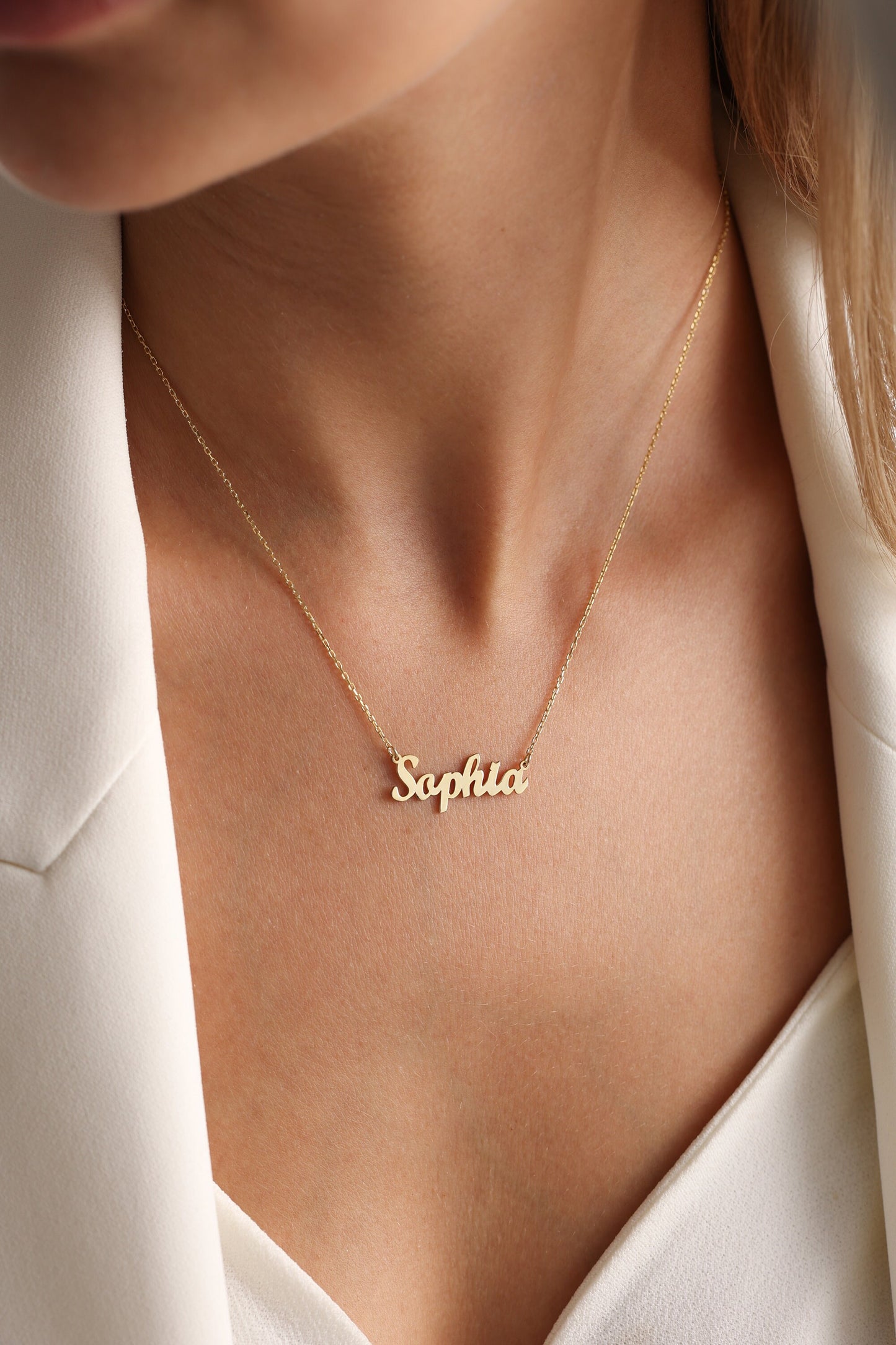 14K Solid Gold Name Necklace