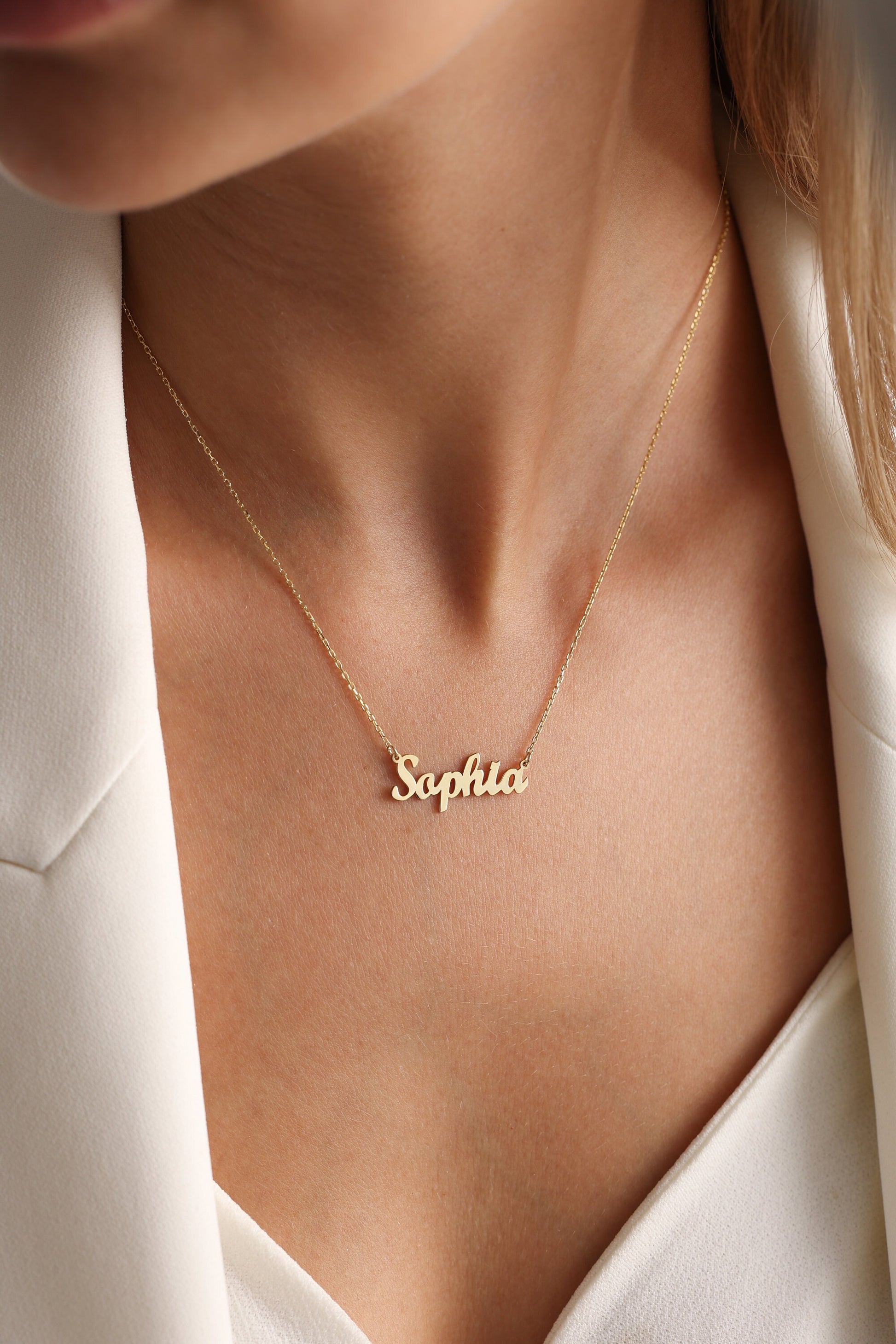 14K Solid Gold Name Necklace