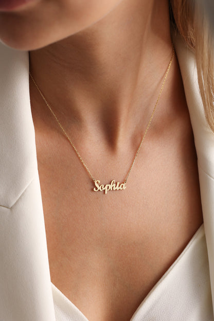 14K Solid Gold Name Necklace