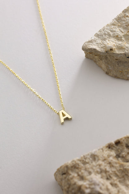 Dainty Sterling Silver Initial Necklace: Personalized Letter Jewelry