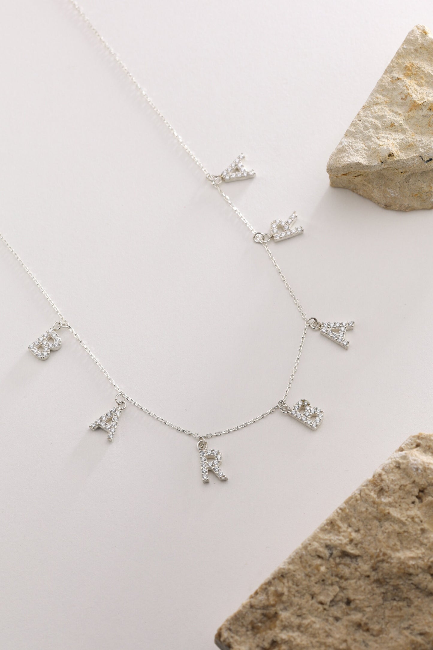 Custom Pavé Name Necklace - Custom Diamond Name Necklace - Personalized Name with CZ Stones Necklace