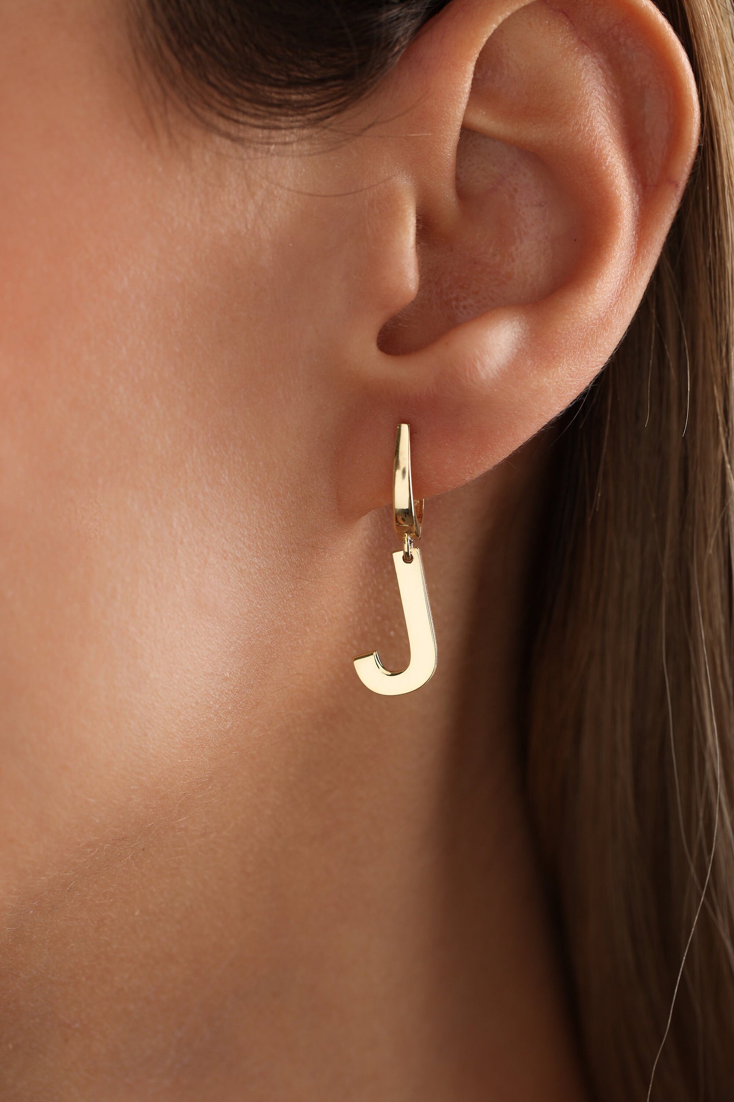 Gold Initial Huggie Hoop Earrings: Personalized Letter Jewelry