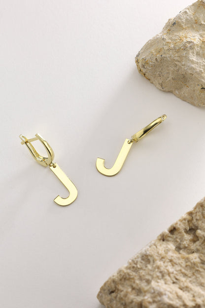 Gold Initial Huggie Hoop Earrings: Personalized Letter Jewelry