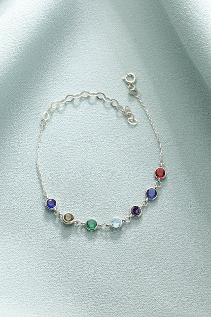 Custom Birthstone Bracelet: Dainty Family Jewelry Gift