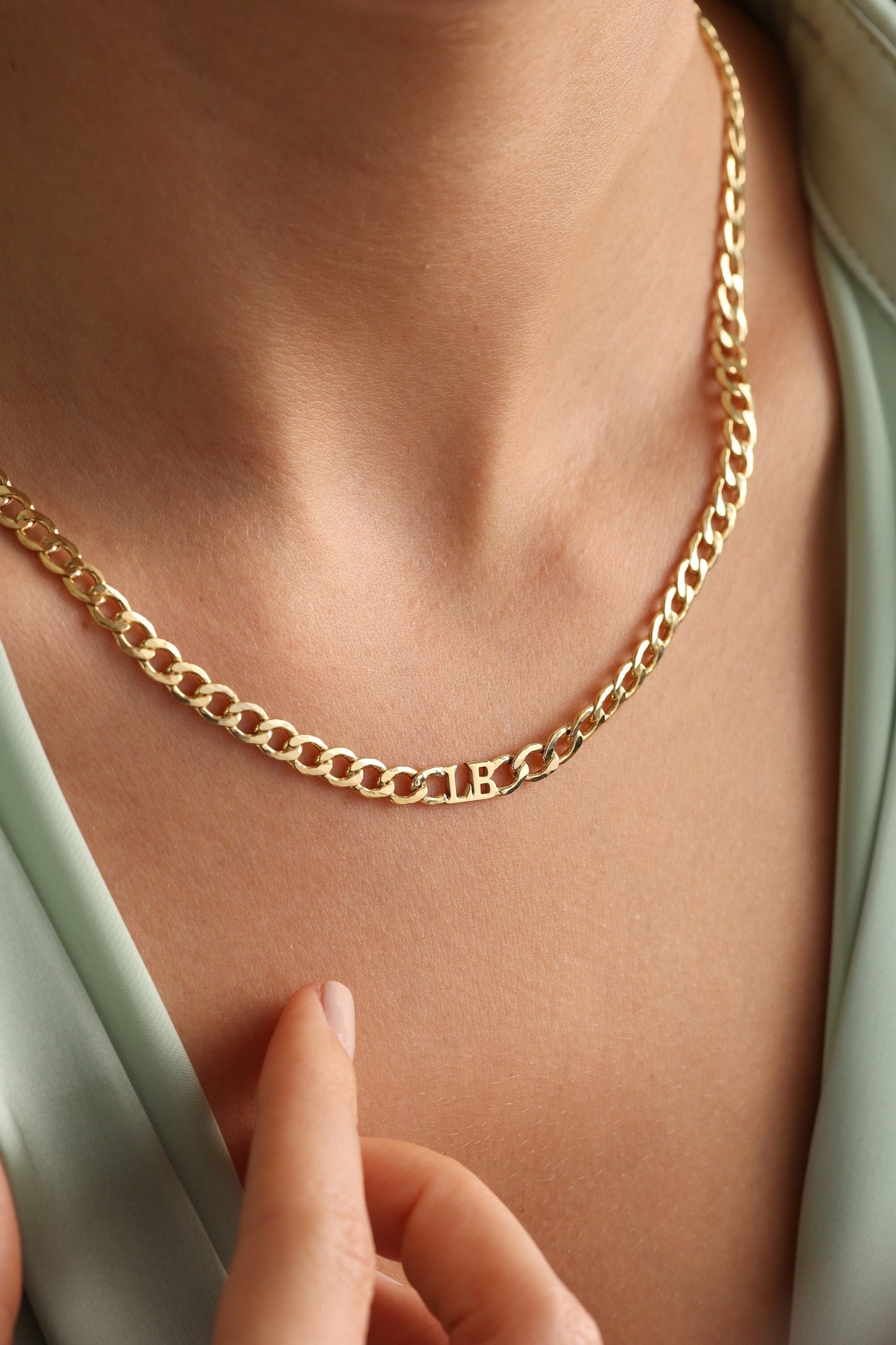 Connell Style Flat Cut Stainless 925 Sterling Silver Curb Chain Necklace Unisex Girlfriend Boyfriend Gift For Him for Her Birthday gift