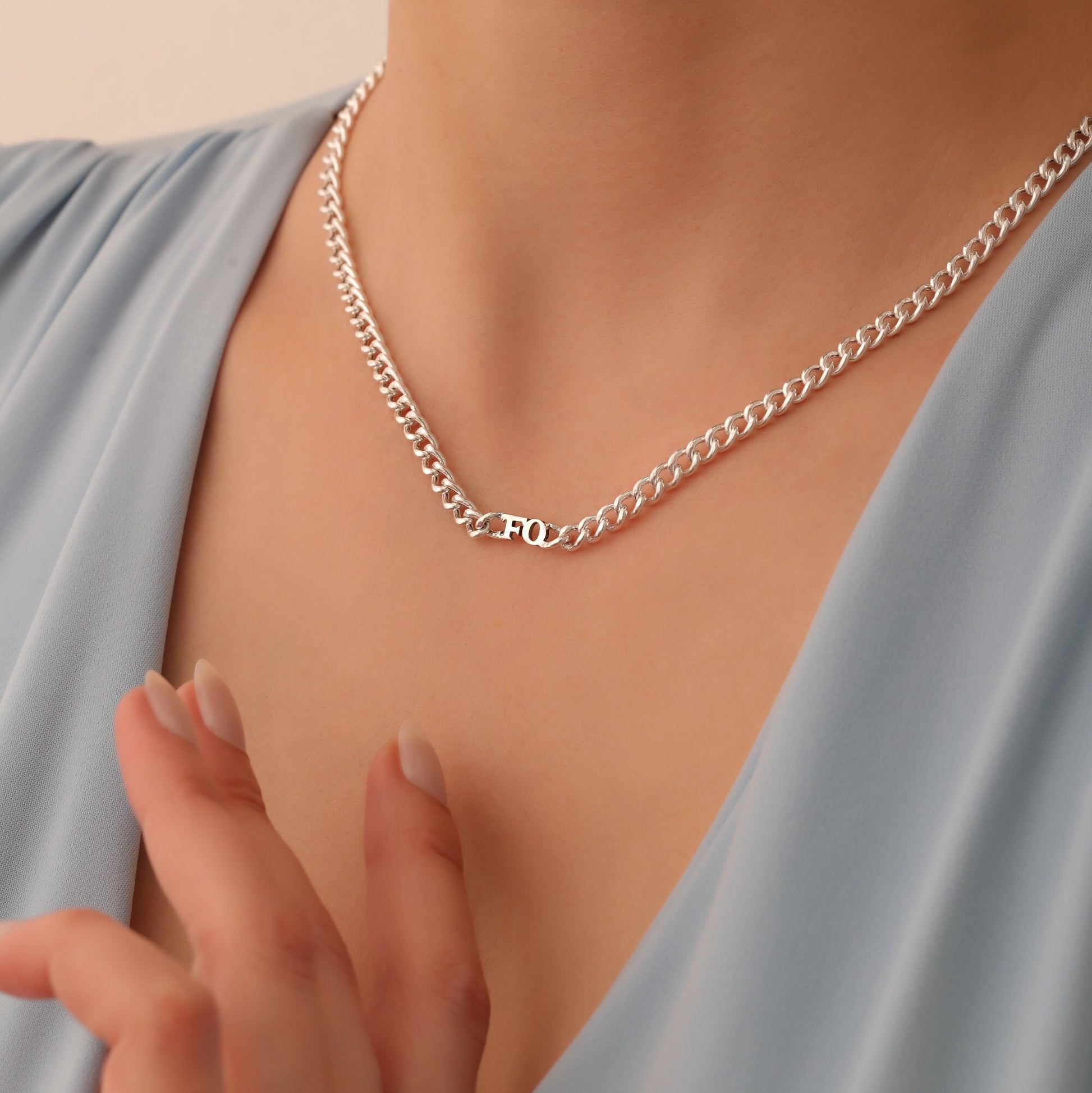 Gold Miami Cuban Chain Necklace, Curb Chain Necklace : Personalized Name Necklace, Gift For Women Men, Men Chain Necklace