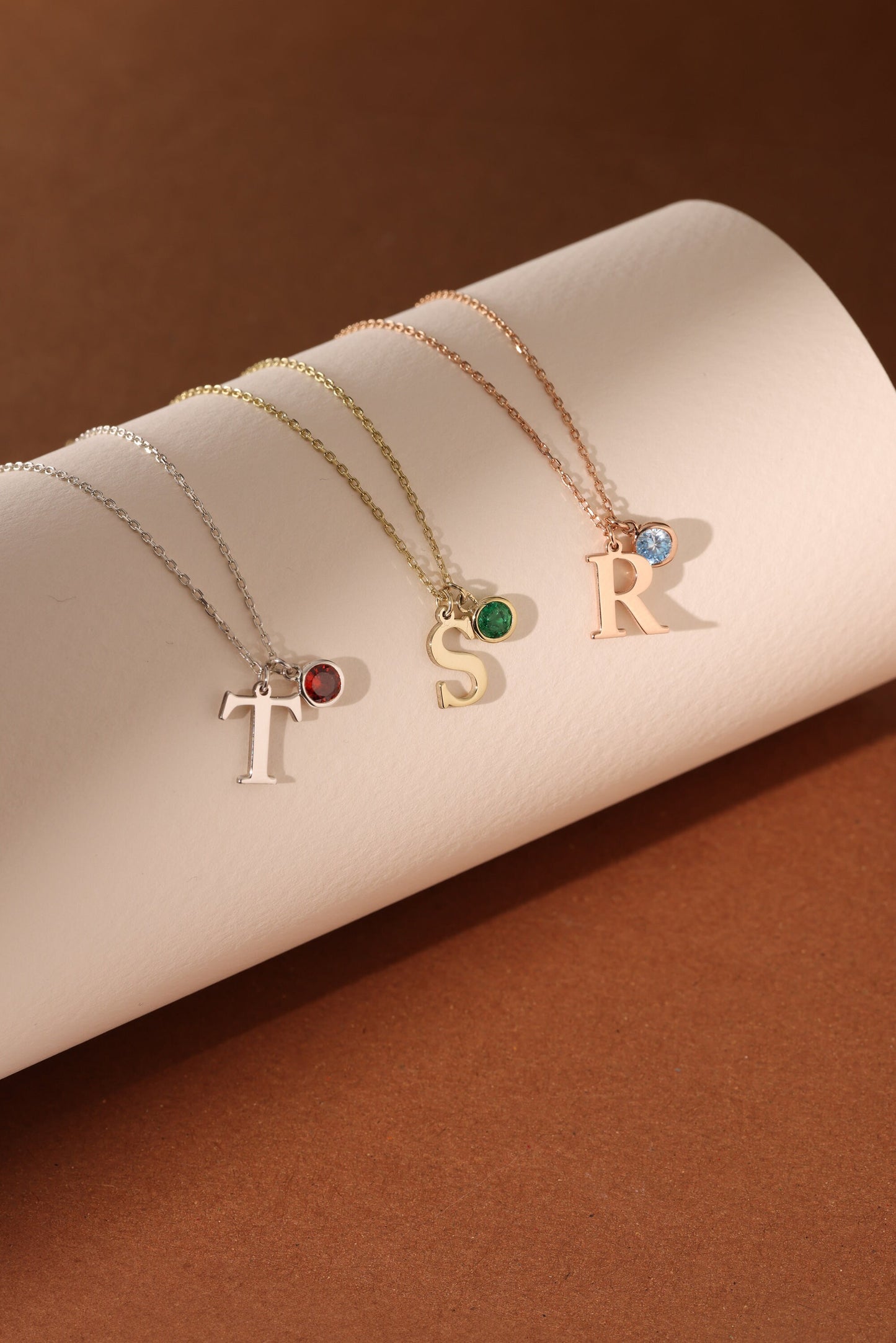 Initial Necklace with Birthstone, layered jewelry, personalized gift, mothers day gift,initial necklace, custom letter,dainty necklace