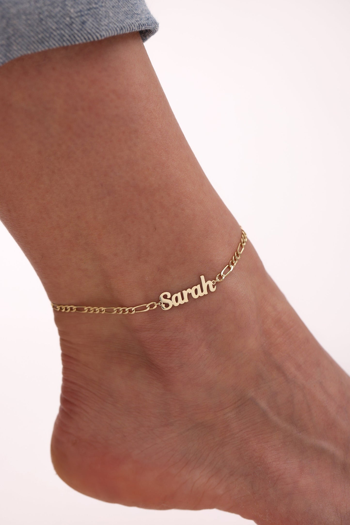 Personalized Name Anklet,Custom Initial Anklet,14K Gold or Silver,Birthday Gift,Custom Jewelry,Gift for Her, Handmade Jewelry ,Gift for Her