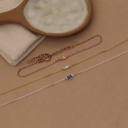 Baguette Birthstone Bracelet, Birthstone Jewelry , Birthday Gift, Birthstone Bracelet for Women, Mothers Day Gift ,Christmas Gift for mother