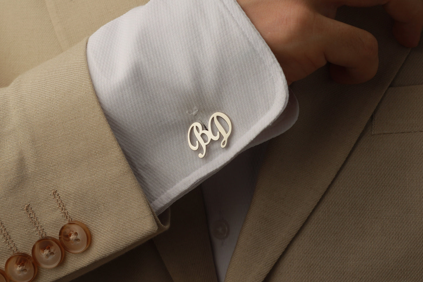 Personalized Name Cufflinks - Customized Cufflinks - Groom Wedding Cufflinks - Groomsmen gift - Initials Cufflinks - Sterling Cufflinks