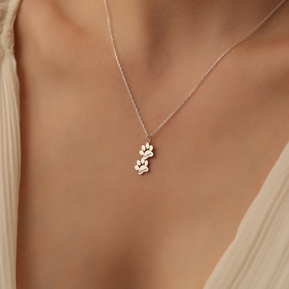 Gold Paw Print Necklace,Personalized Dog Paw Necklace, Dog Mom Necklace,Pet Necklace,Personalized Gifts,Pet Memorial Necklace, Gift For Her