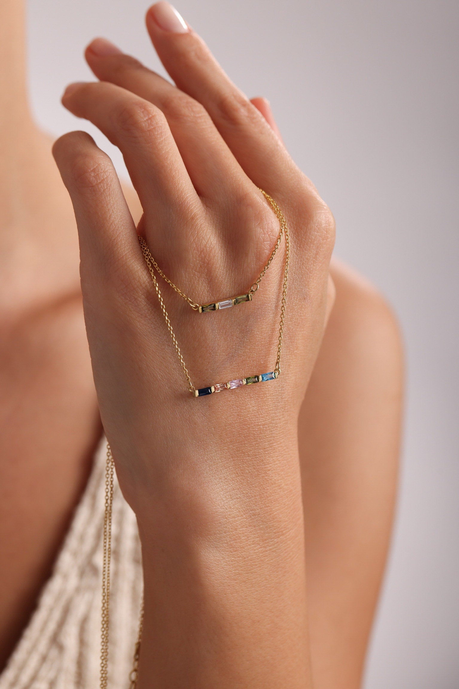14K Gold Family Birthstone Necklace, Mothers Necklace, Mom Jewelry, Family Necklace, Birth Stone Necklace, Birthday Gift, Christmas Gift