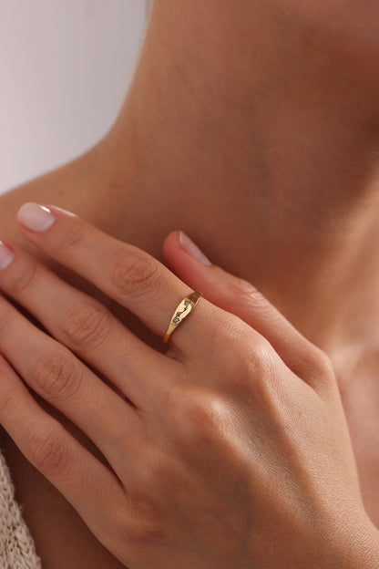 Custom Birth Flower Ring: Sterling Silver Stacking Jewelry