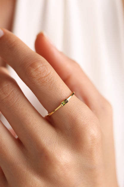 Baguette Birthstone Ring, Family Birthstone Ring, Multi Birthstone Rings, Birthstone Jewelry,Mother's Day Gift, Stackable Ring, Gift For Mom