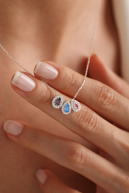 14K Gold Family Birthstone Necklace: Personalized Jewelry Gift