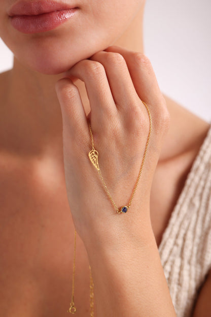 Memorial Necklace - Birthstone Angel Wing Necklace - Birthstone Sympathy Necklace - Guardian Angel - Miscarriage Jewelry - Baby Loss Jewelry