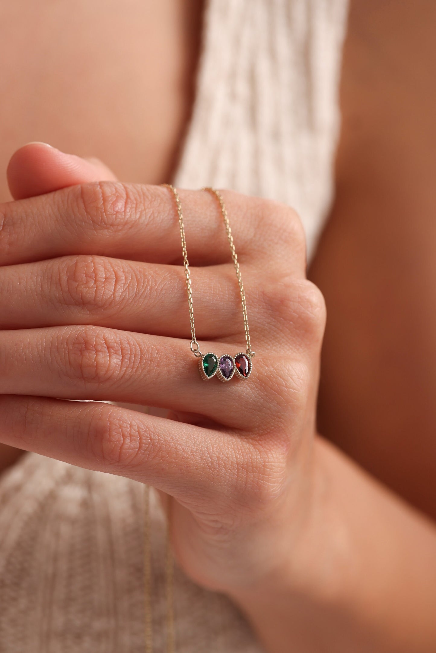 Family Birthstone Necklace • Birthstone Necklace • Birth Stone Necklace