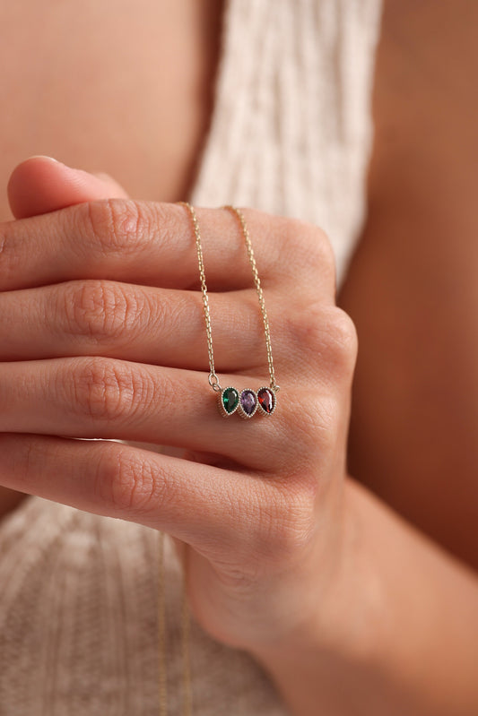 Family Birthstone Necklace • Birthstone Necklace • Birth Stone Necklace