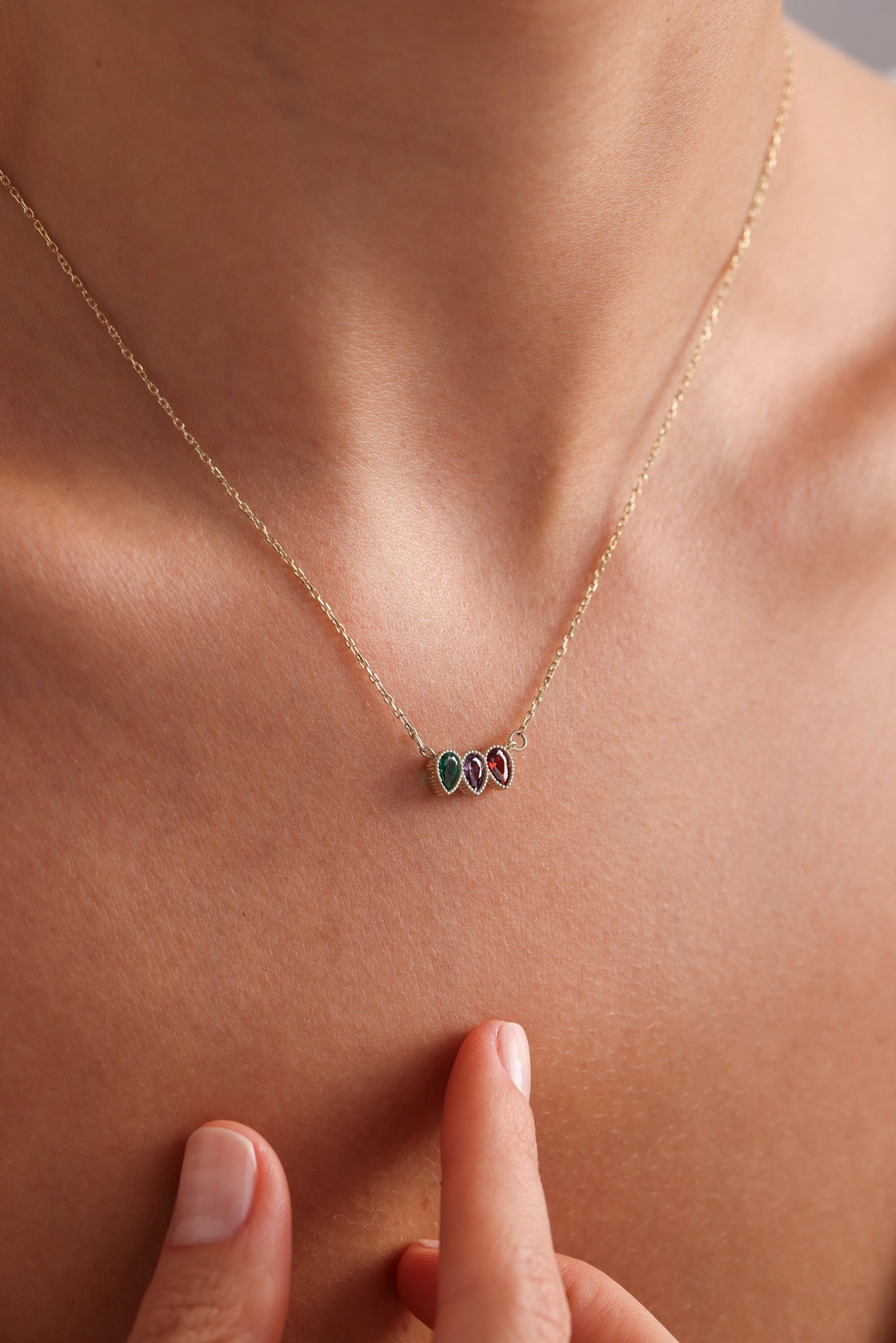 Family Birthstone Necklace • Birthstone Necklace • Birth Stone Necklace