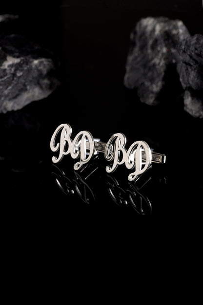 Personalized Name Cufflinks - Customized Cufflinks - Groom Wedding Cufflinks - Groomsmen gift - Initials Cufflinks - Sterling Cufflinks