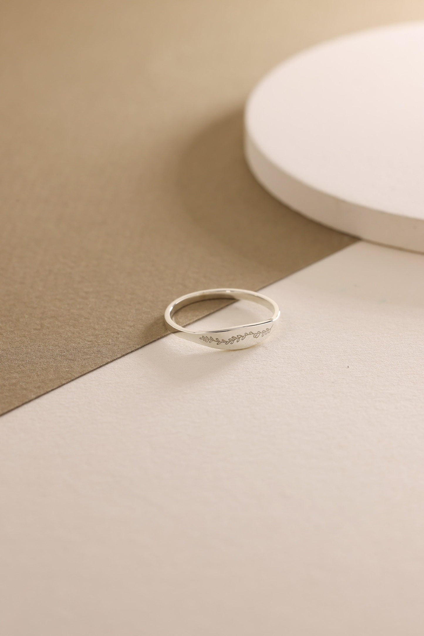 Custom Birth Flower Ring: Sterling Silver Stacking Jewelry