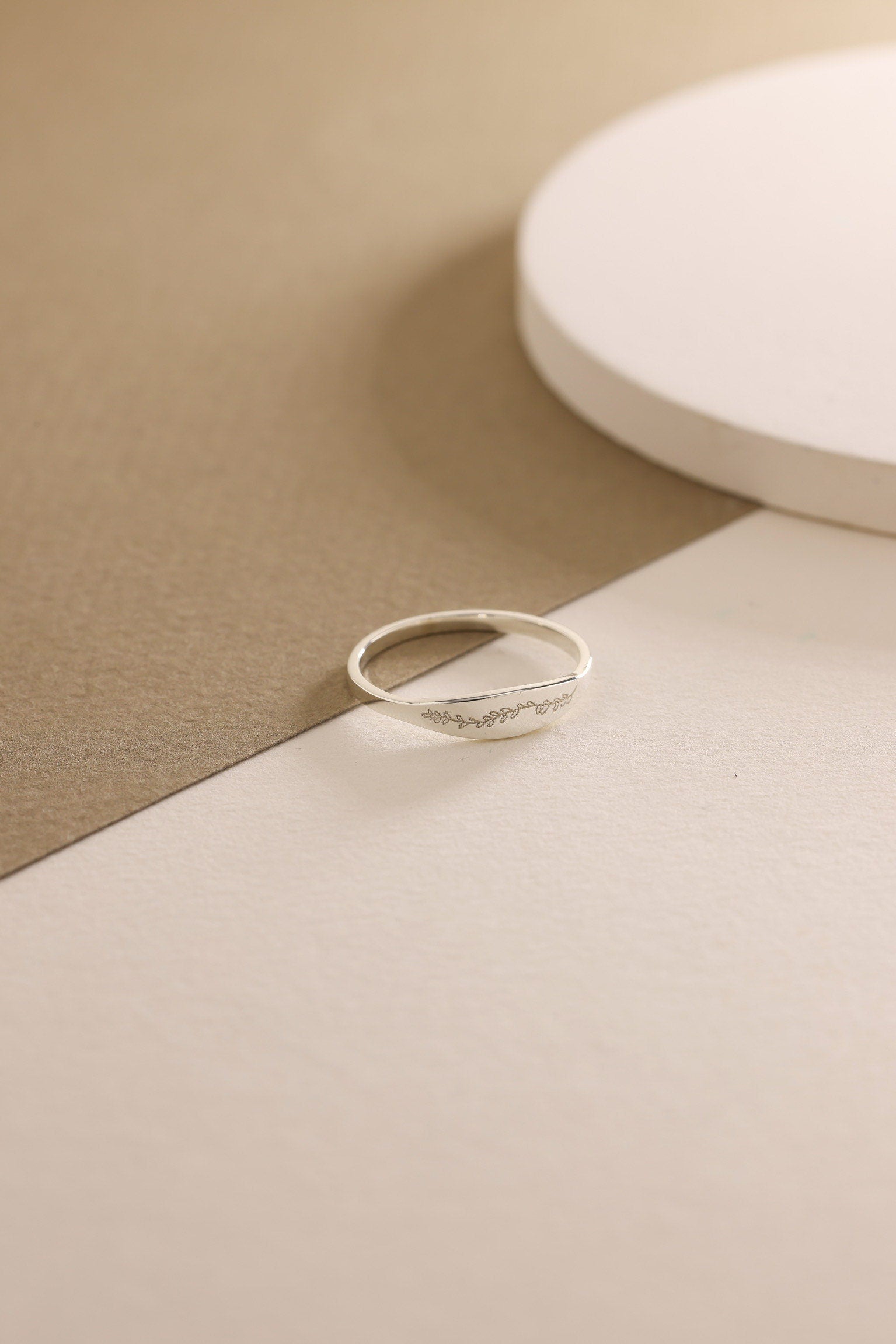 Custom Birth Flower Ring: Sterling Silver Stacking Jewelry