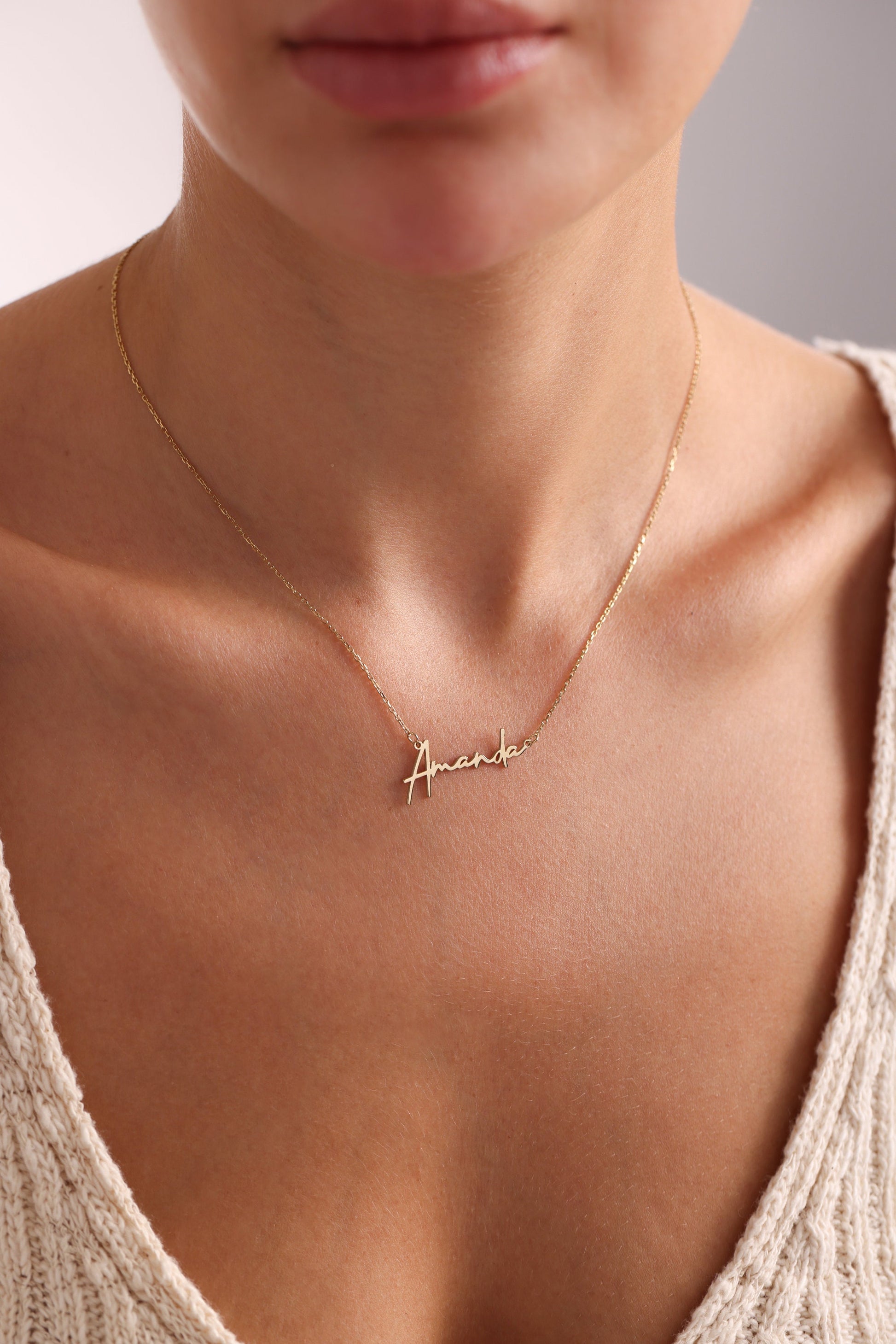 Sterling Silver Name Neckalce, Dainty Name Necklace, Nameplate Necklace, Custom Gold Jewelry, Personalized Gifts, Christmas Gift For Her