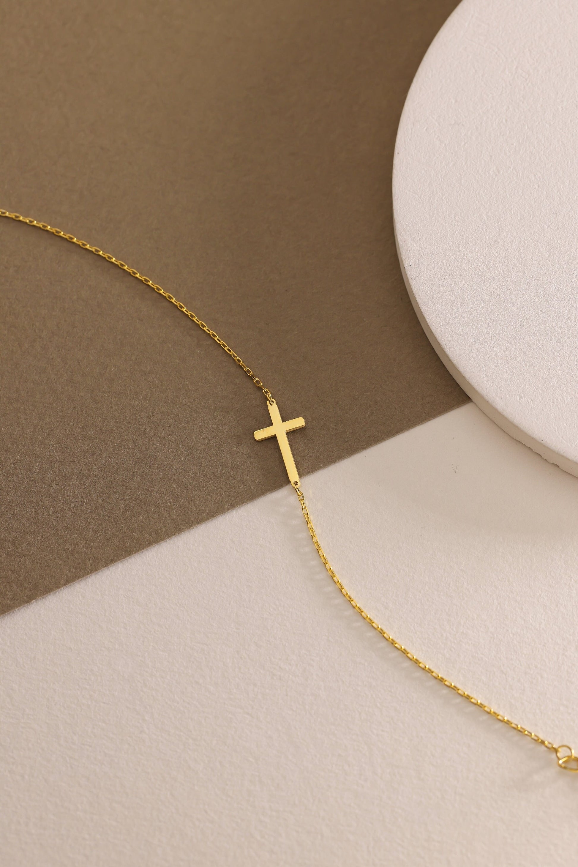 14K Gold Tiny Cross Bracelet, 925 Silver Dainty Cross Bracelet, Baptism Gift, Christian Gift, Religious Bracelet, Cross Jewelry,Gift for Her
