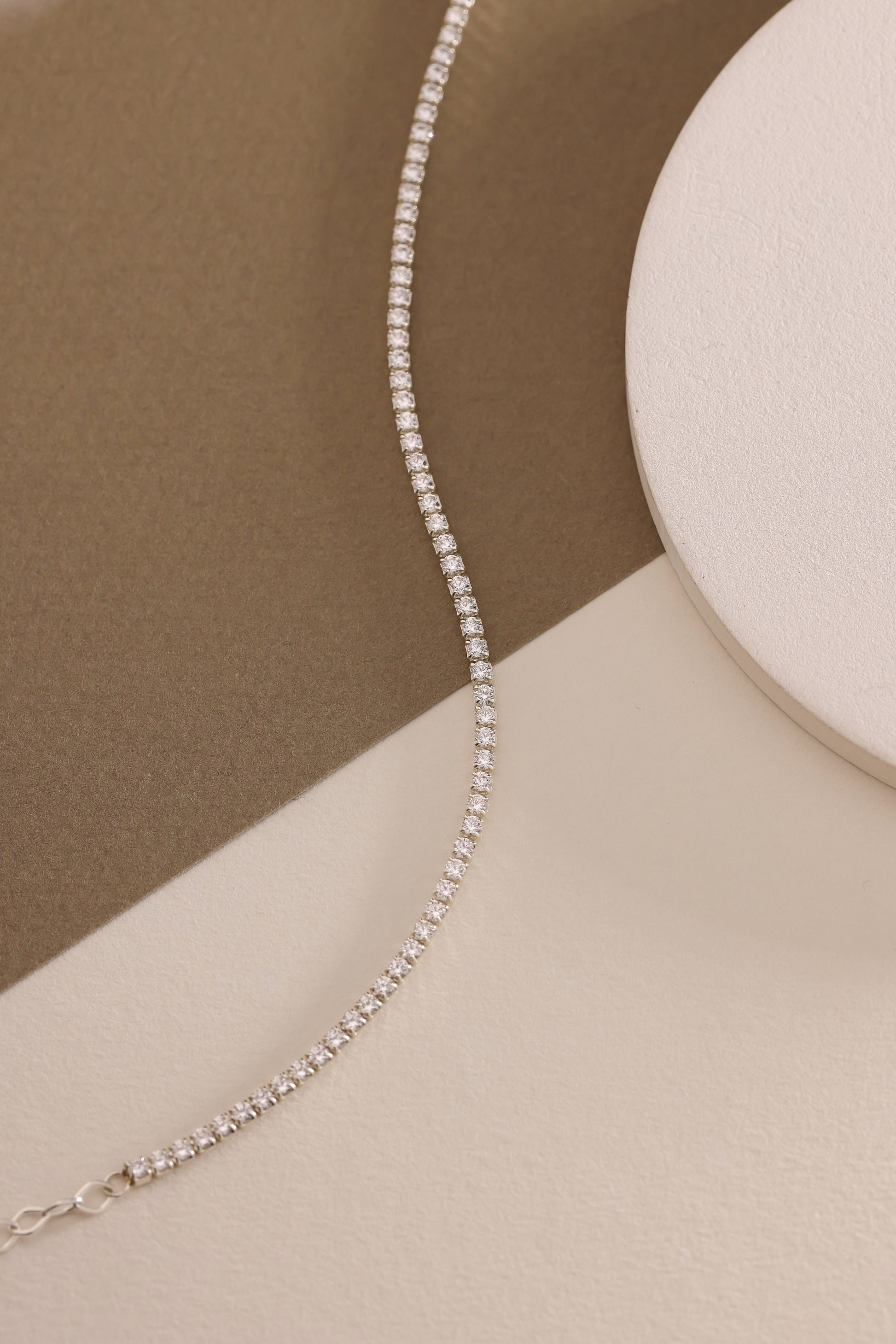 Dainty Sterling Silver Tennis Bracelet: Cubic Zirconia Minimalist Bracelet