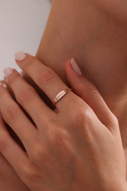 Custom Birth Flower Ring: Sterling Silver Stacking Jewelry