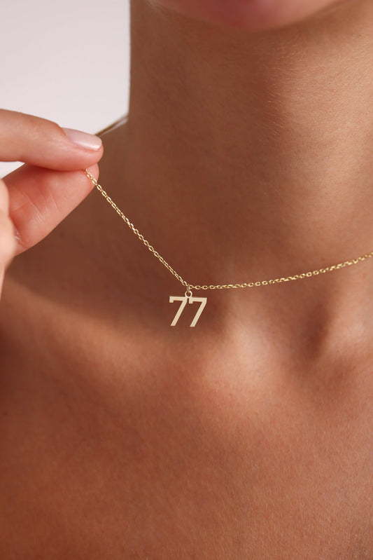 Baseball Player Number Necklace, Luck Number Necklace, Gold Number Stone Necklace, Personalized Number Necklace,Date Necklace,Angel Necklace