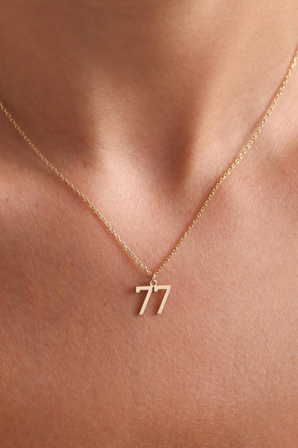 Personalized Number Necklace, Lucky Number Jewelry, Football Necklace, Number Pendant Gift for Her
