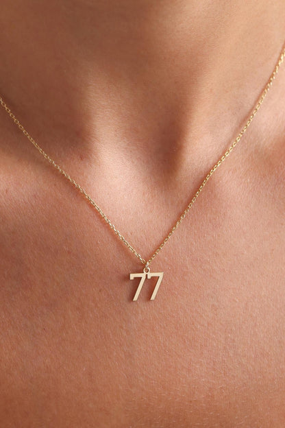 Personalized Number Necklace, Number Jewelery, Date Necklace, Number Pendant Gift for Her, Mothers Day Gift, Football Necklace, Number Chain