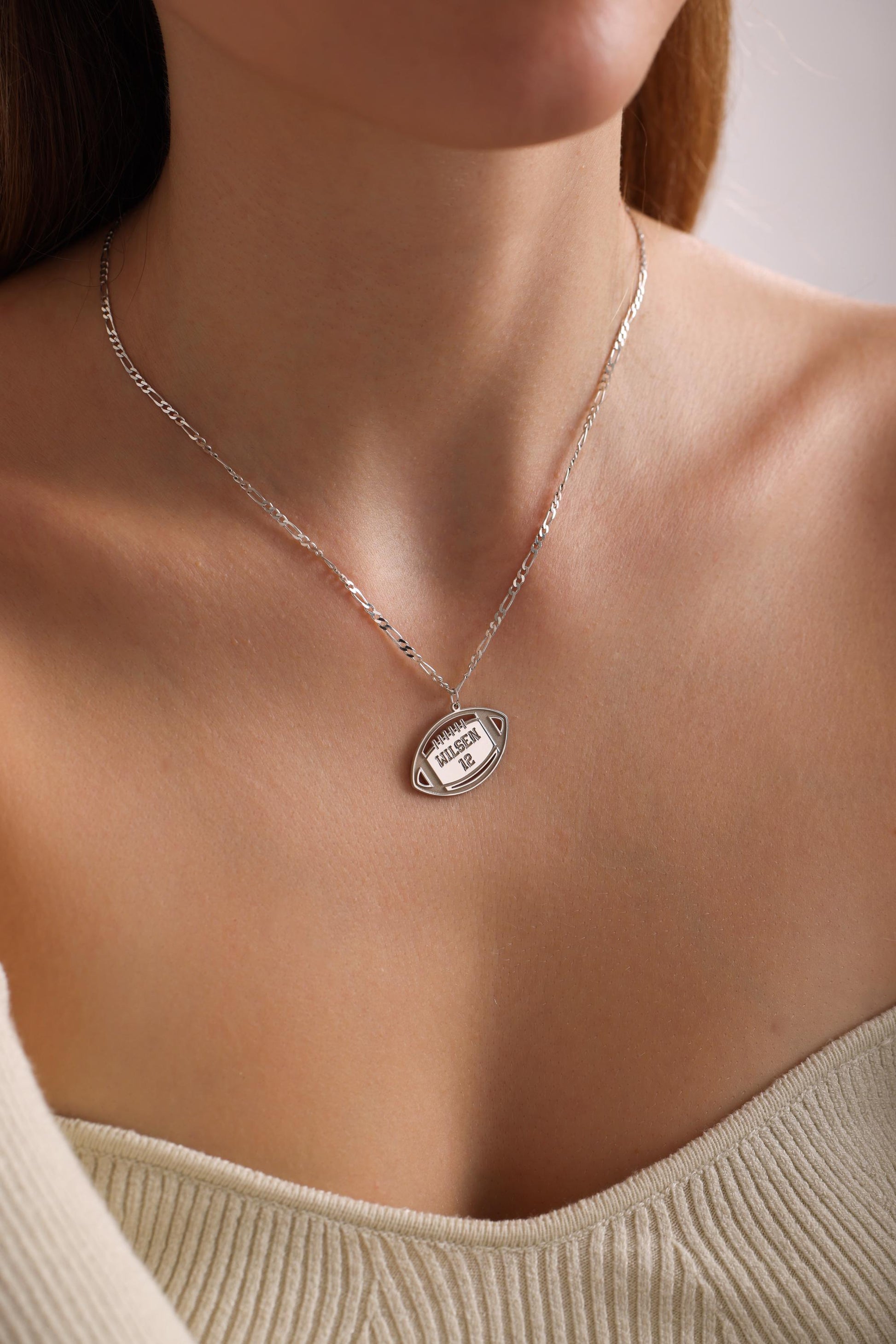 Custom Number Necklace with Name - Number Baseball Necklace - Personalized Basketball Number in Box Chain - Sport Jewelry - Gift For Kid