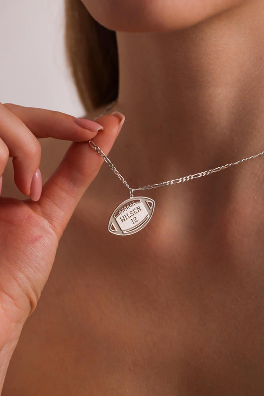 Custom Football Number Necklace: Personalized Sport Lover Gift