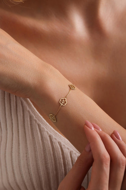 Personalized Birth Flower Bracelet: Sterling Silver Family Keepsake