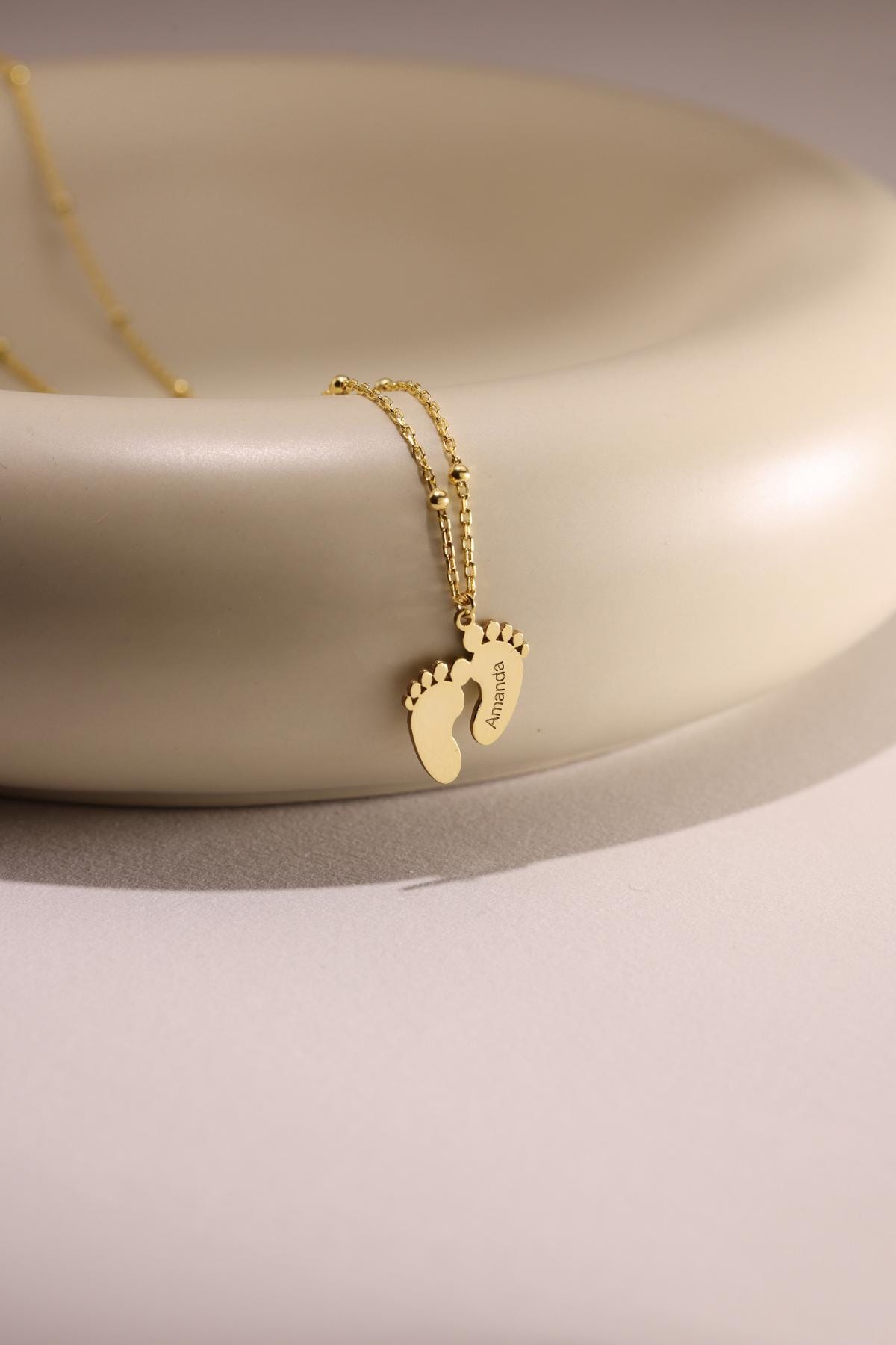 Personalized Baby Footprint Necklace: Sterling Silver Necklace , New Mom Gift, Memorial gift