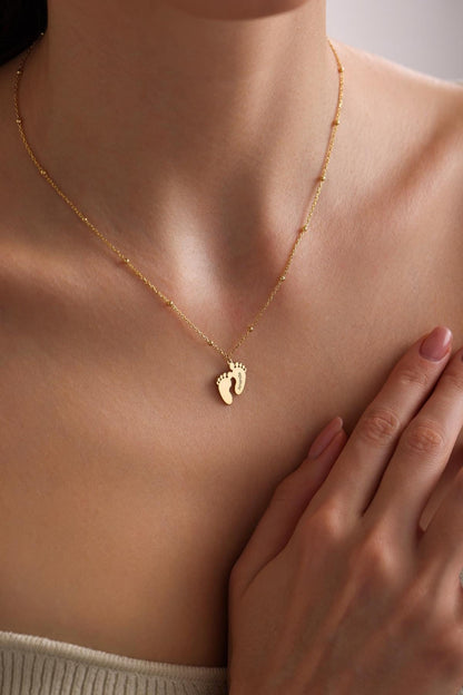 Personalized Baby Footprint Necklace: Sterling Silver Necklace , New Mom Gift, Memorial gift