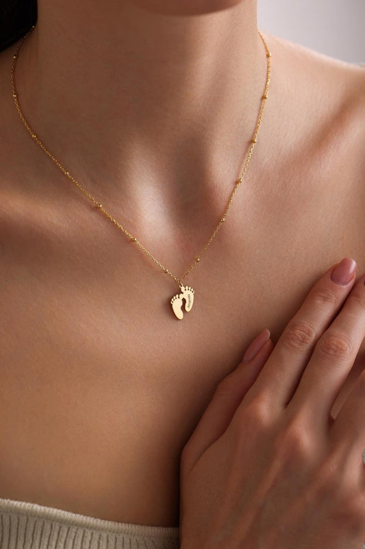 Personalized Baby Footprint Necklace: Sterling Silver Necklace , New Mom Gift, Memorial gift