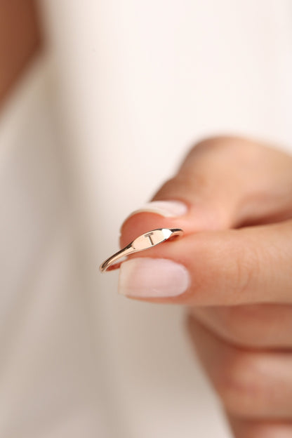 Personalized Initial Ring: Dainty Sterling Silver Letter Ring