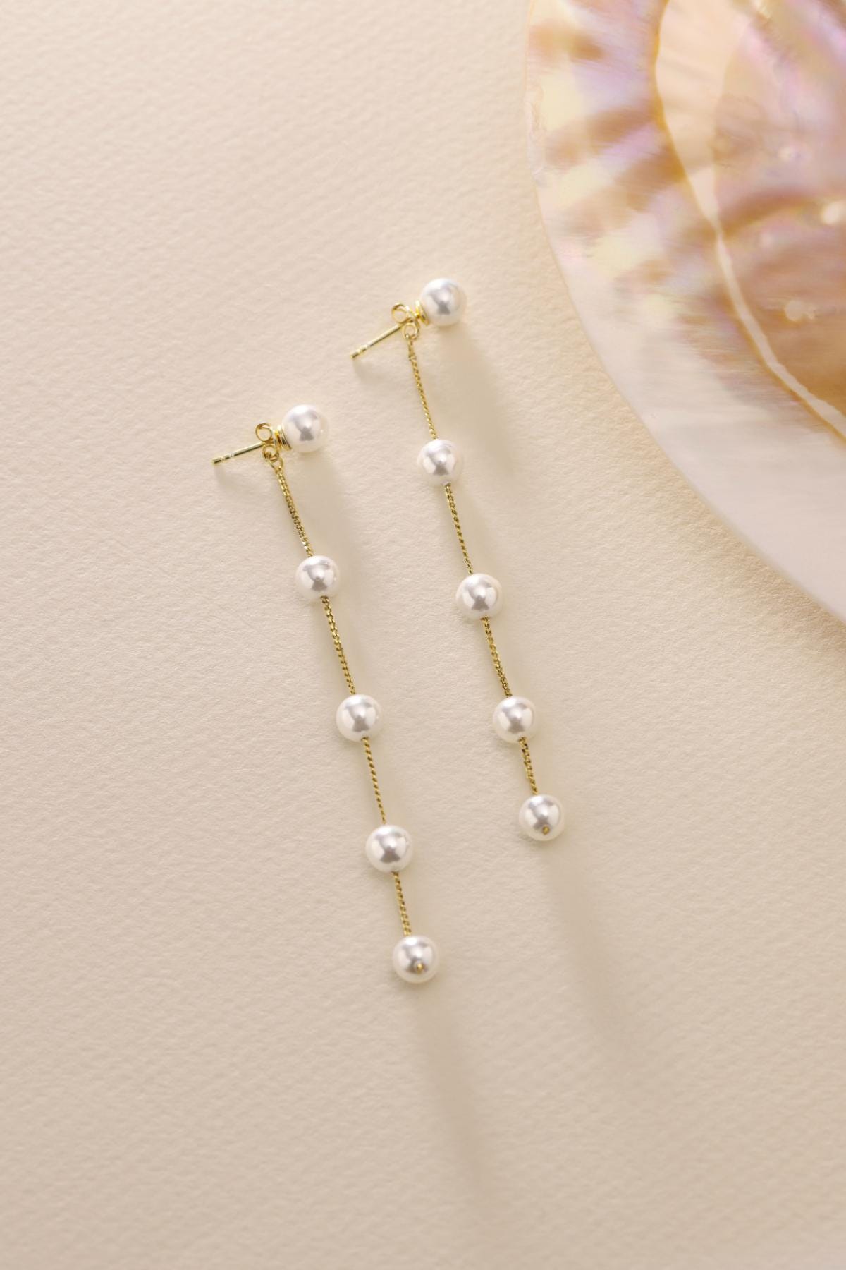 Sterling Silver Pearl Drop Earrings: 14K Gold-Plated Bridal Jewelry, Wedding Gift