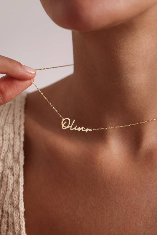 Sterling Silver Name Neckalce, Dainty Name Necklace, Nameplate Necklace, Custom Gold Jewelry, Personalized Gifts, Christmas Gift For Her