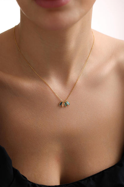 Multiple Birthstone Necklace , Mothers Day Gift for Mom - Childrens Birth Stones Necklace - Custom Family Jewelry - Personalized Gift