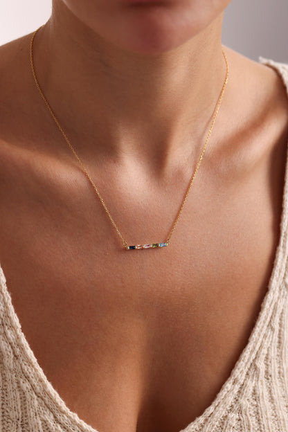 14K Gold Family Birthstone Necklace, Mother's Birthstone Jewelry, Mothers Birthstone, Bridesmaid Gift, Mama Necklace, Mothers Day Gift