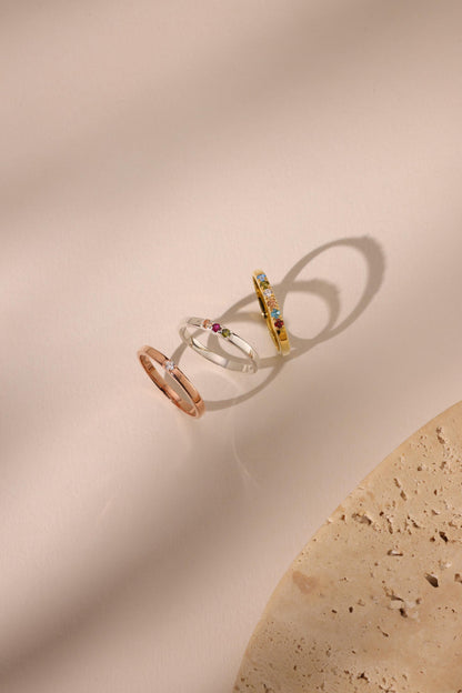 Birthstone Ring, Family Birthstone Ring, Multi Birthstone Rings, Birthstone Jewelry,Mother's Day Gift, Stackable Ring, Gift For Mom
