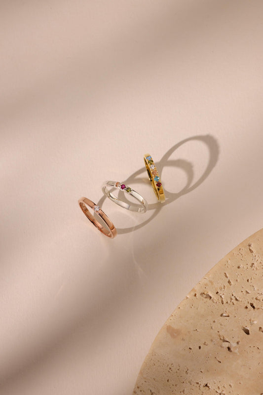Birthstone Ring, Family Birthstone Ring, Multi Birthstone Rings, Birthstone Jewelry,Mother's Day Gift, Stackable Ring, Gift For Mom