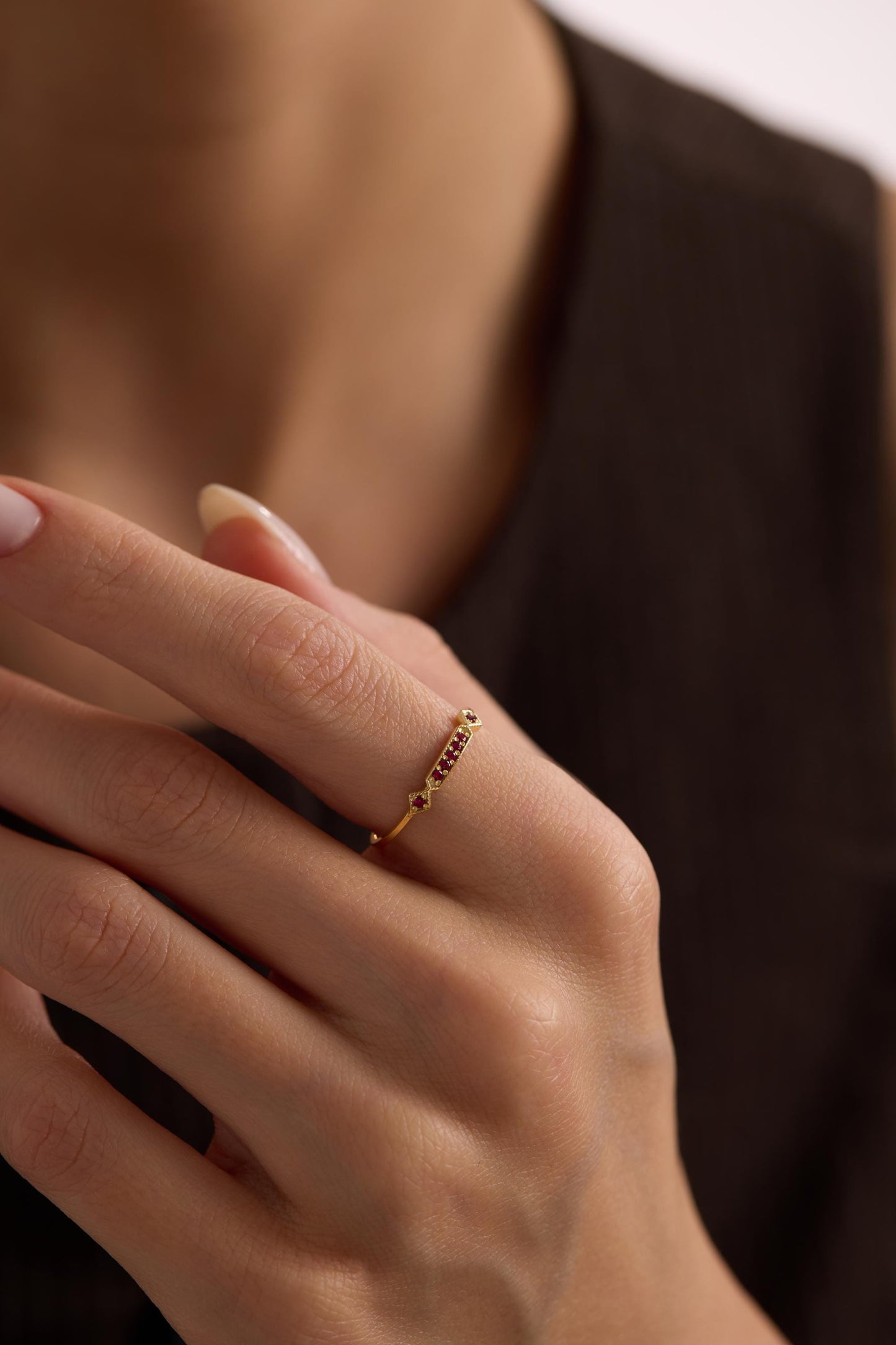 Gold Birthstone Ring, Eternity Ring, Stacking Ring, Dainty Ring, Personalized Rings, Gift for Her, Minimalist Ring, Eternity Band