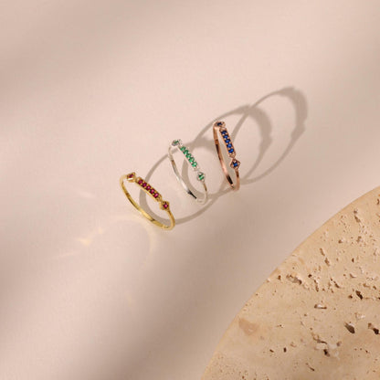 Gold Birthstone Ring, Eternity Ring, Stacking Ring, Dainty Ring, Personalized Rings, Gift for Her, Minimalist Ring, Eternity Band