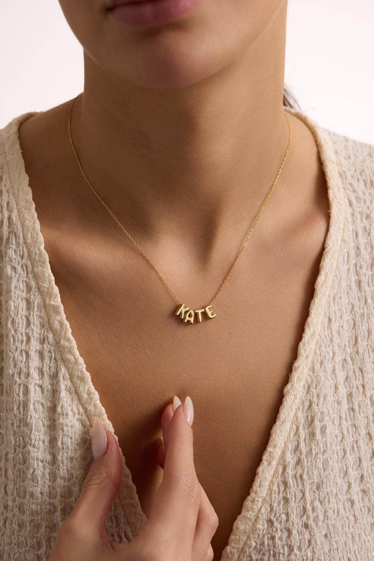 Custom Bubble Initial Necklace, Minimalist Bubble Letter Necklace, Personalized Charm Jewelry, Daily, Gift for Her, Christmas Gift
