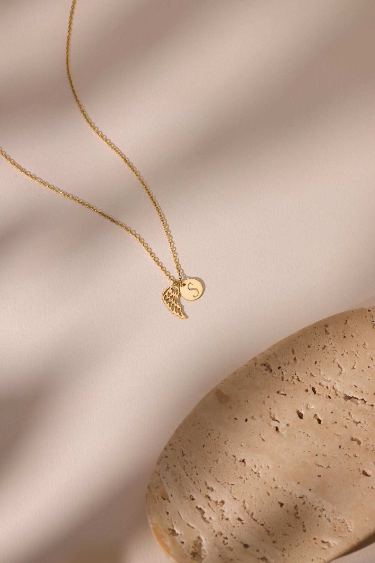 Angel Wing Necklace, Memorial Jewelry Gift, Guardian Angel Wing Pendant, Sympathy Gift for Her, Remembrance Necklace